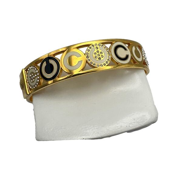 COACH HALF INCH PIERCED OP ART DISC BANGLE Bracelet - Picture 3 of 7